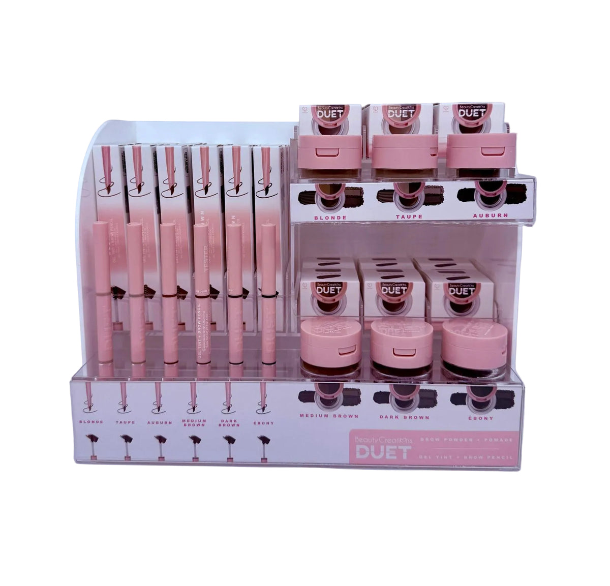 BEAUTY CREATIONS - DUET BROW PENCIL + BROW POD FULL (72PCS+TESTERS HALF OFF ) - DISPLAY