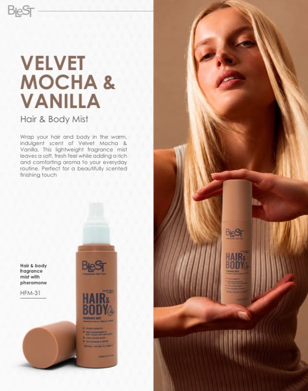 BLEST - VELVET MOCHA & VAINILLA - HAIR & BODY FRAGRANCE MIST- (1PC)
