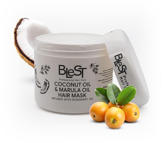 BLEST PROFESSIONAL HAIR CARE - MASCARILLA PARA EL CABELLO CON ACEITE DE COCO Y ACEITE DE MARULA 500 ML-(1PC)