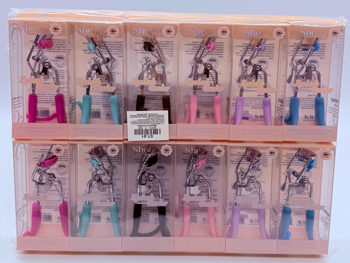 S.HE MAKEUP- EYELASH CURLER WITH BRUSH- 12PCS