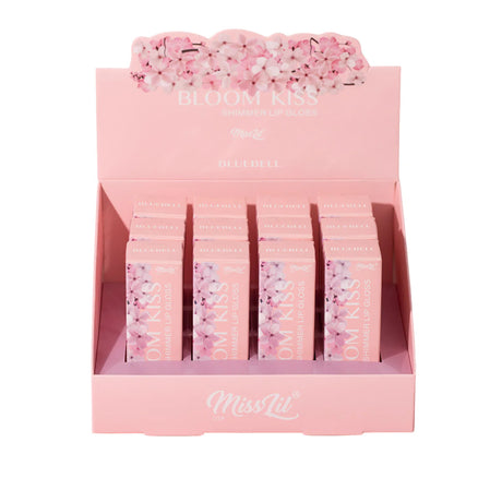 MISS LIL USA- BLOOM KISS- BLUEBELL- SHIMMER LIP GLOSS-12PCS