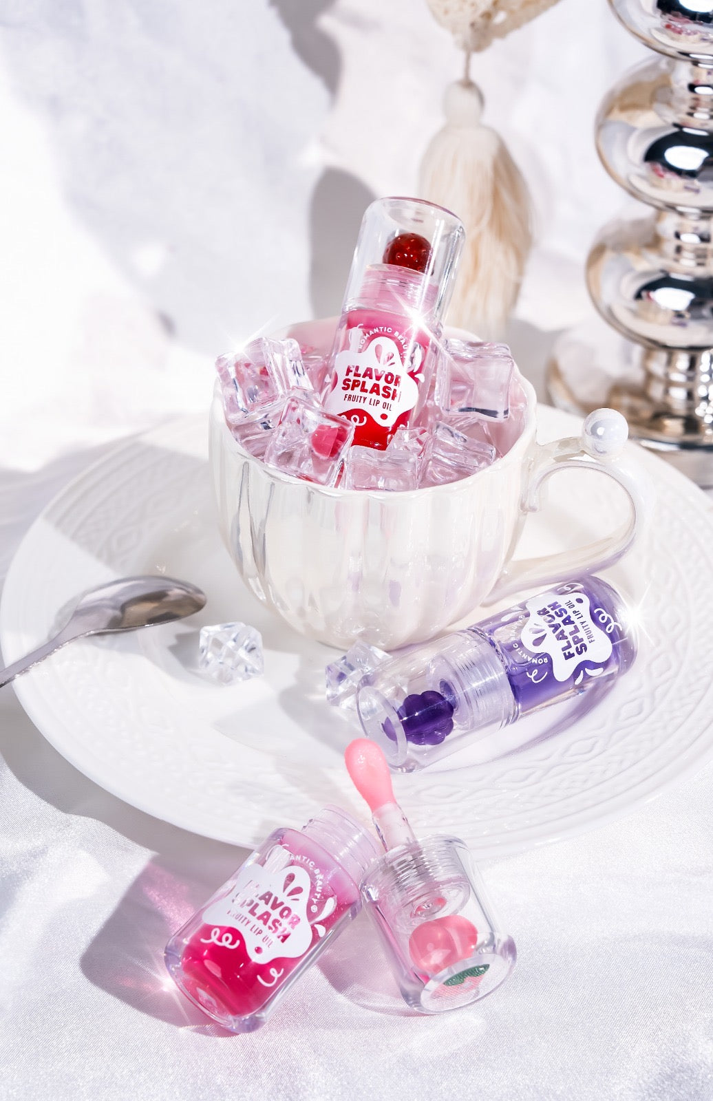 ROMANTIC BEAUTY - FLAVOR SPLASH FRUITY LIP OIL  (24PCS)