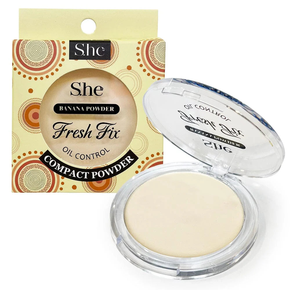 S.HE MAKEUP- FRESH FIX- BANANA- COMPACT POWDER- 12PCS