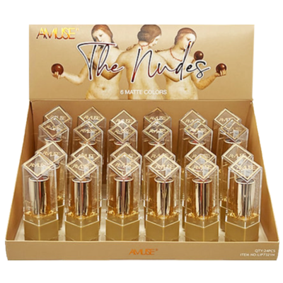 AMUSE - THE NUDES - LIPSTICKS 6 MATTE COLORS - (DISPLAY 24PCS)
