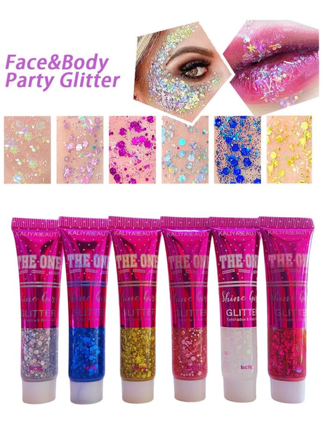 KALIYA BEAUTY- THE ONE SHINE GIRL- EYESHADOW & BODY GLITTER GEL- DISPLAY(24PCS)
