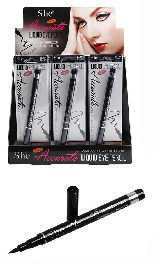 S.HE MAKEUP- ACCURATE - LIQUID EYE PENCIL -  WATERPROOF & LONG LASTING -(24PCS)
