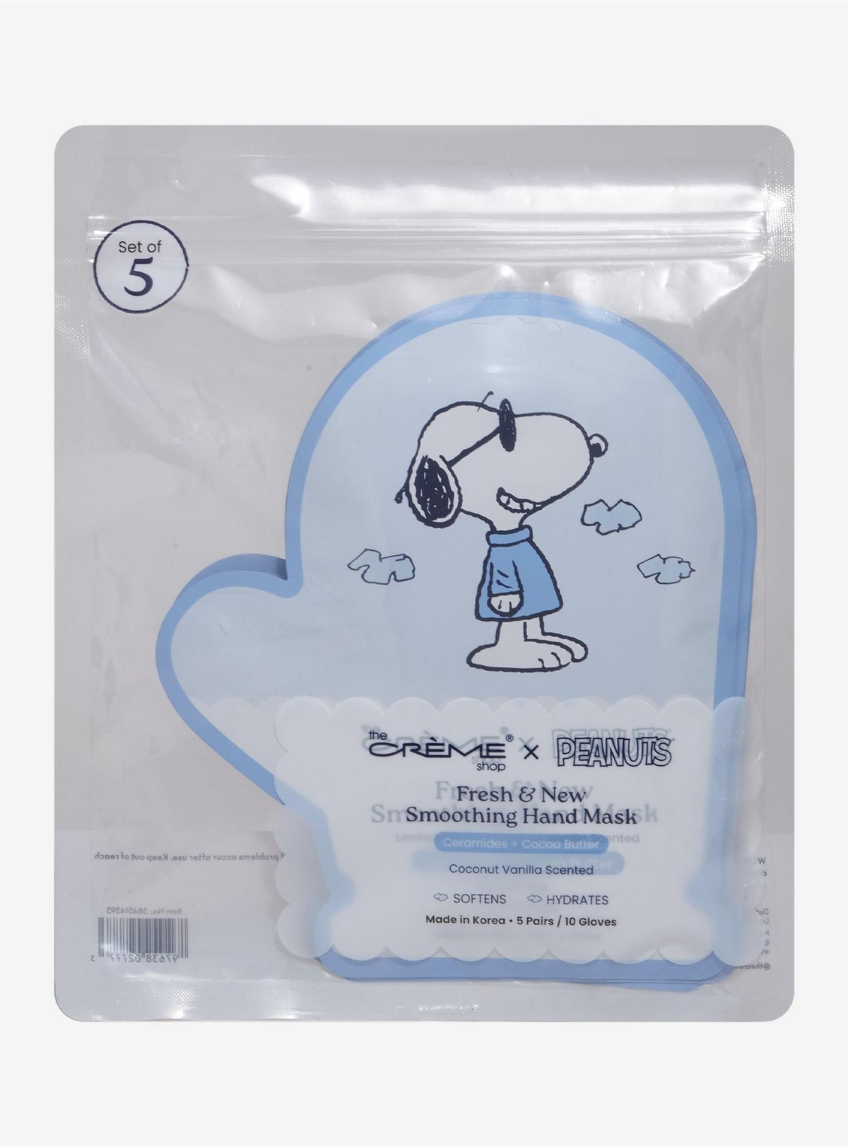 THE CREME SHOP X PEANUTS - FRESH & NEW - SMOOTHING HAND MASK - PACK (5PC)
