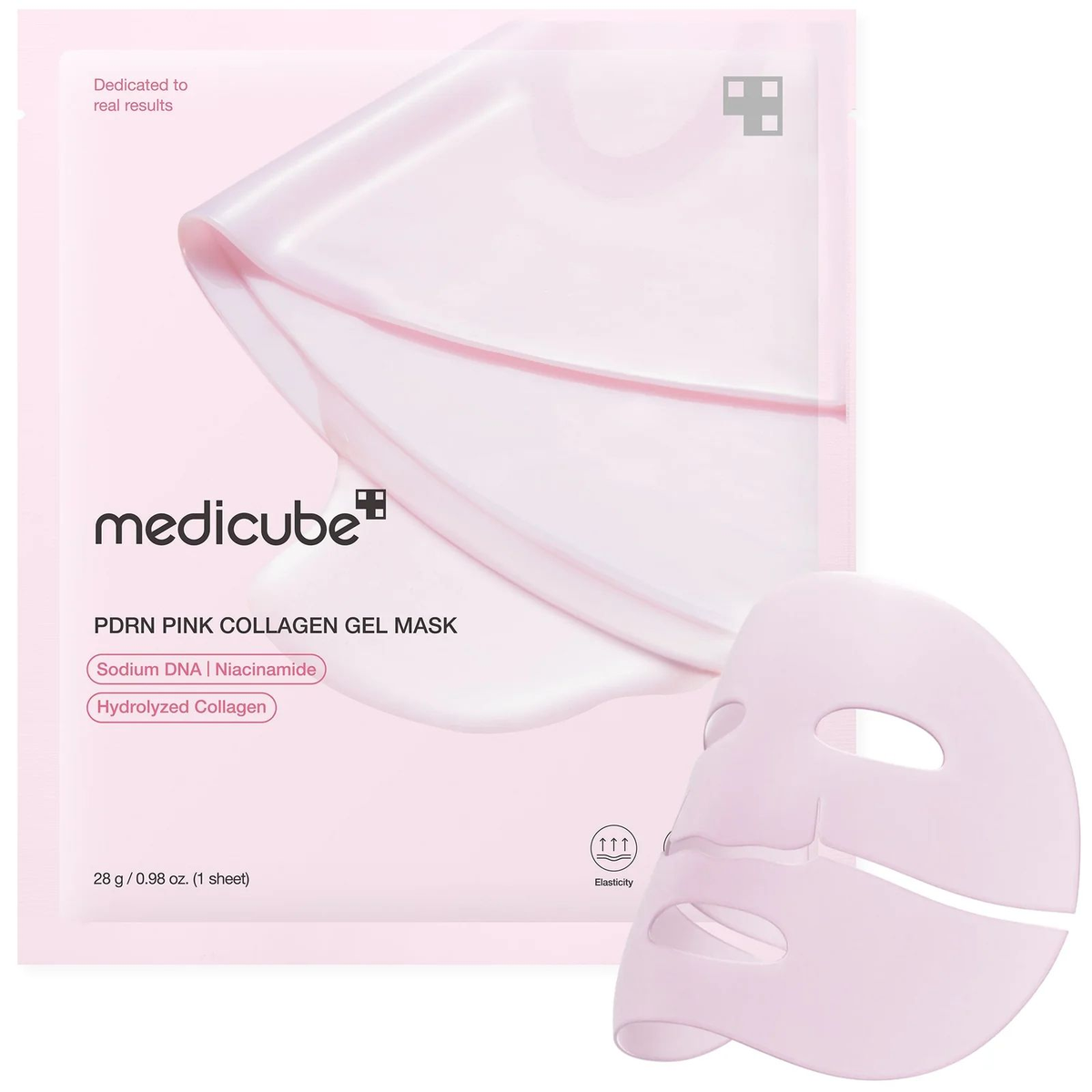 MEDICUBE - MASCARILLA DE GEL DE COLÁGENO ROSA PDRN - 1 PAQUETE/UD (4 HOJAS)