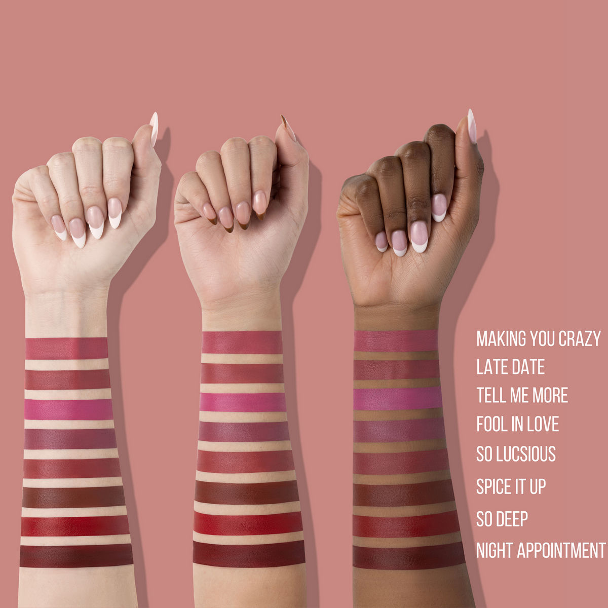 BEAUTY CREATIONS - TEASE ME LIPSTICK - (6PCS)