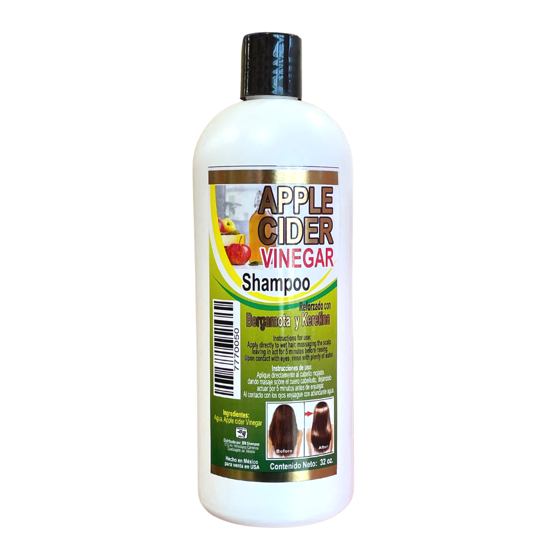 SHAMPOO DE APPLE CIDER VINEGAR REFORZADO CON BERGAMOTA Y KERATINA (1PC)