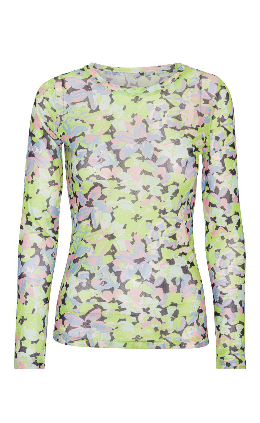 A-View Bluse - Silka - Green Flowers