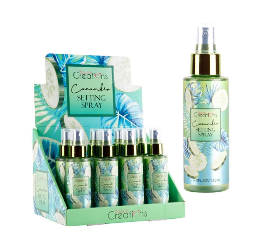 BEAUTY CREATIONS - SPRAY FIJADOR DE PEPINO - DISPLAY 12 UDS