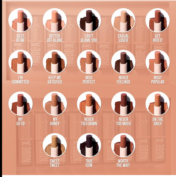 BEAUTY CREATIONS - NUDE X LIPSTICK 18 SHADES - 6 PCS
