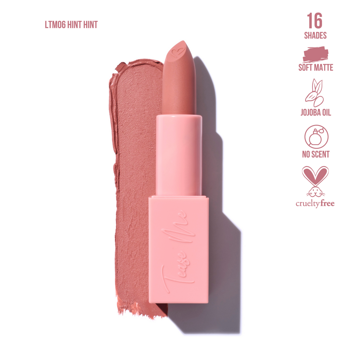 BEAUTY CREATIONS - TEASE ME LIPSTICK - (6PCS)