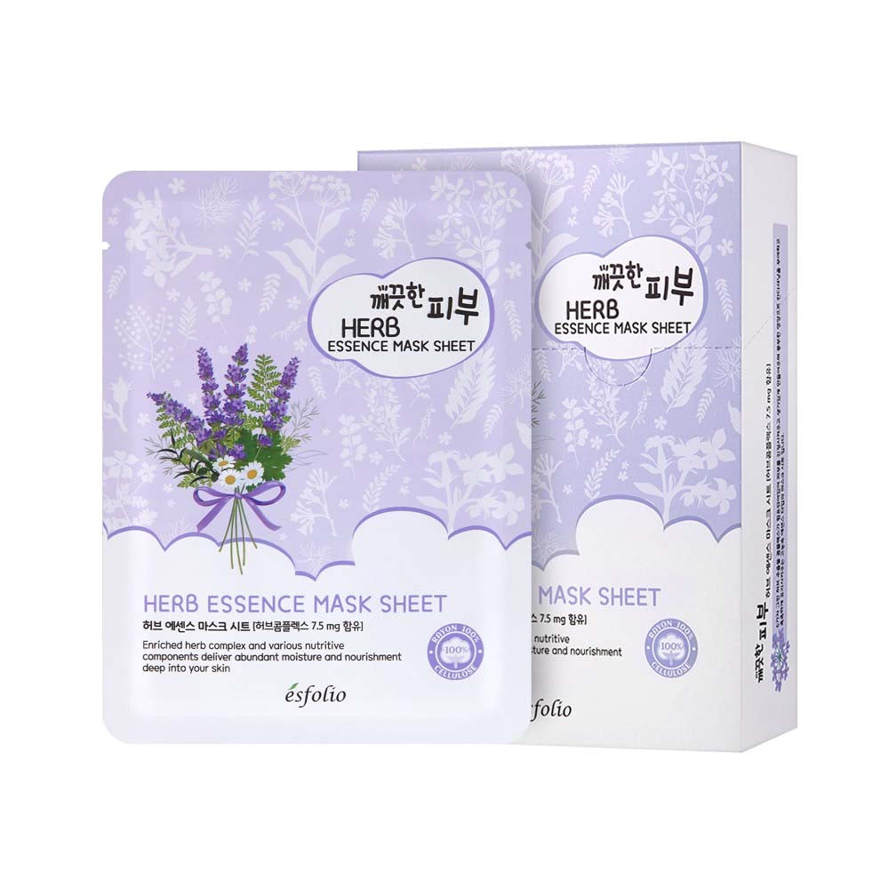 ESFOLIO - HOJA DE MASCARILLA DE ESENCIA HERBAL - 10 UDS