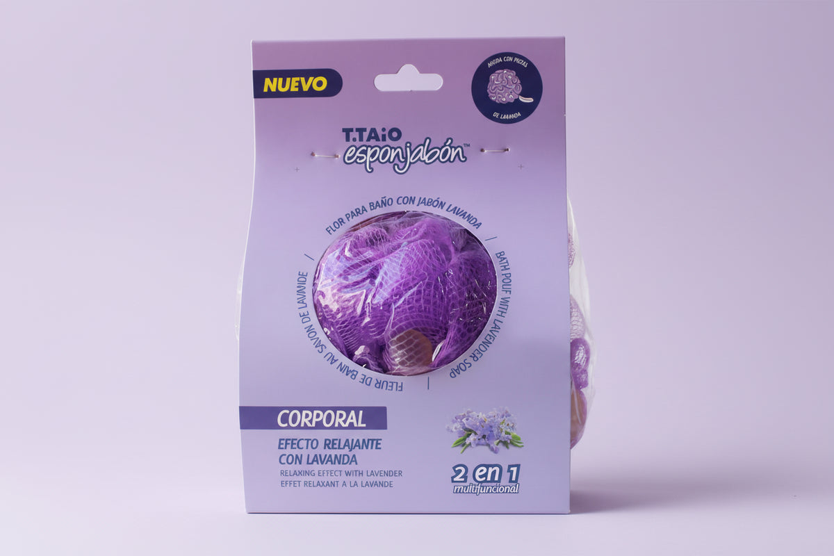 T.TAIO - ESPONJABON CORPORAL EFECTO RELAJANTE CON LAVANDA - (1PC)