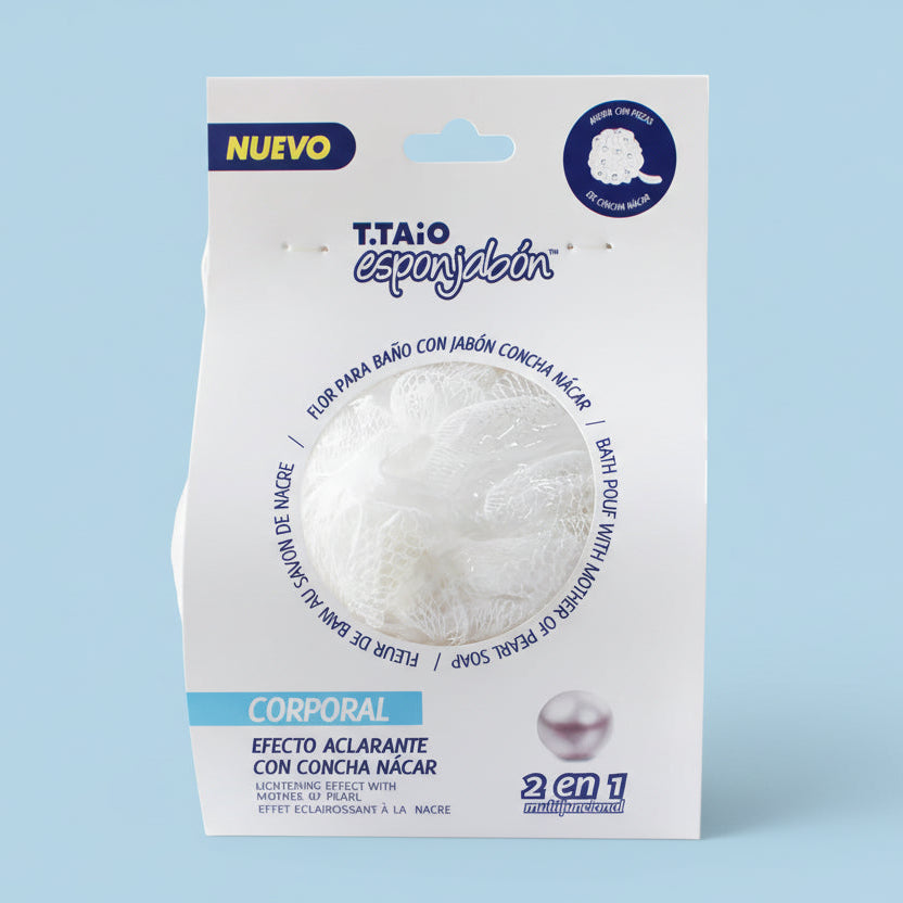 T.TAIO - ESPONJABON CORPORAL EFECTO ACLARANTE CON CONCHA NACAR