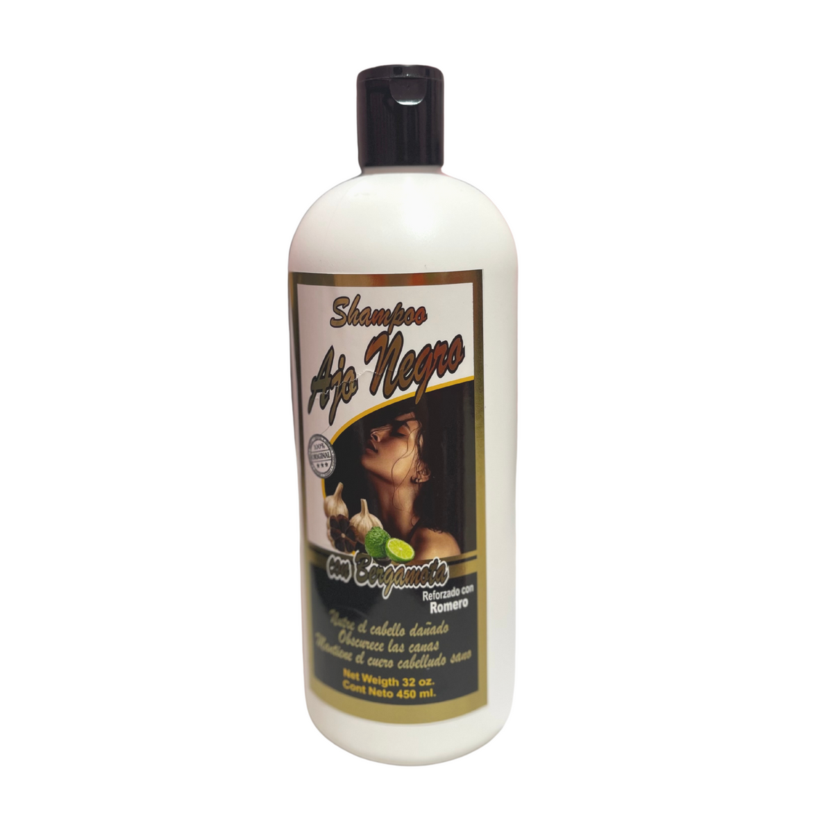 SHAMPOO DE AJO NEGRO CON BERGAMOTA REFORZADO CON ROMERO - 1PC