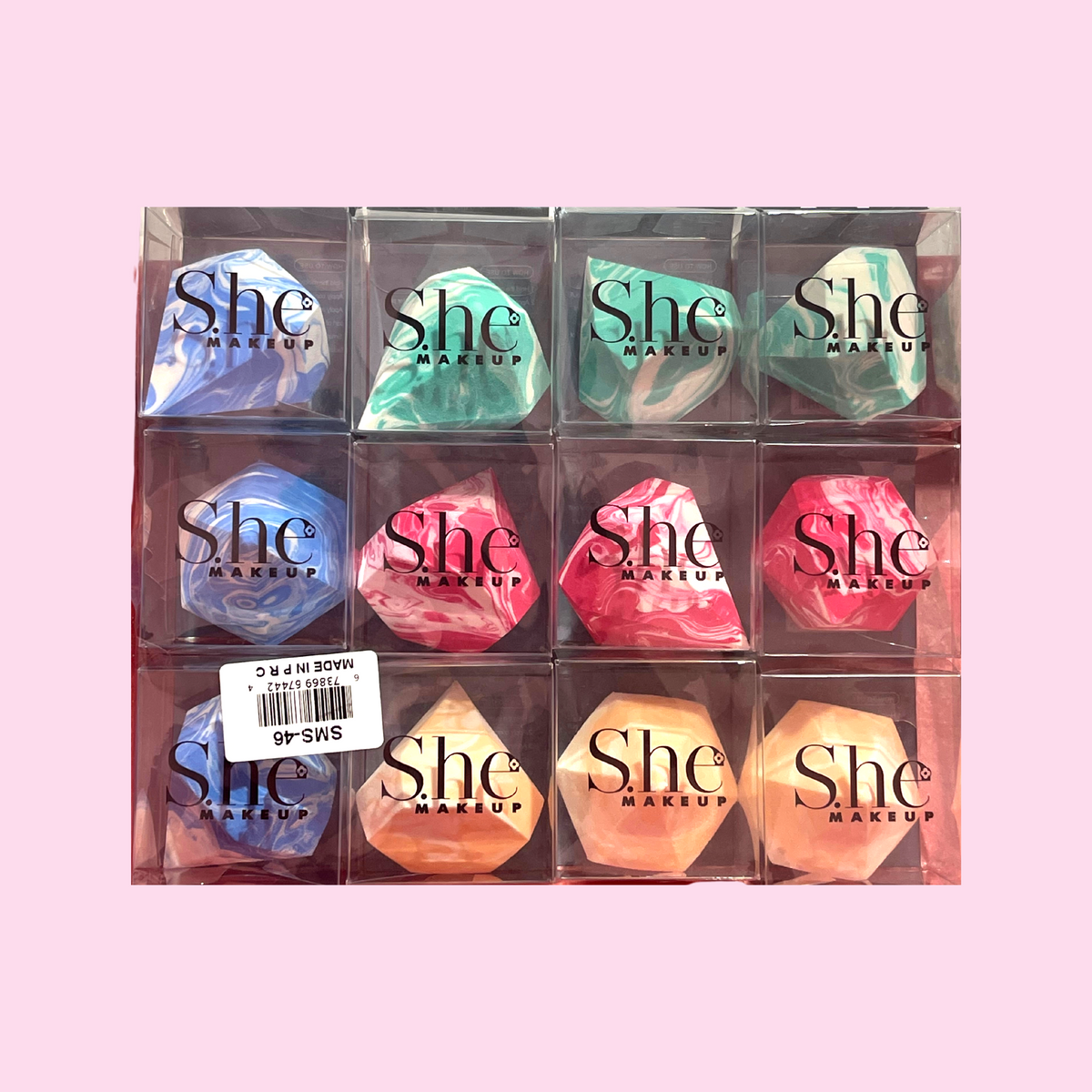 S.HE MAKEUP - SMS-46- ÉPONGE À MÉLANGER - 12PCS