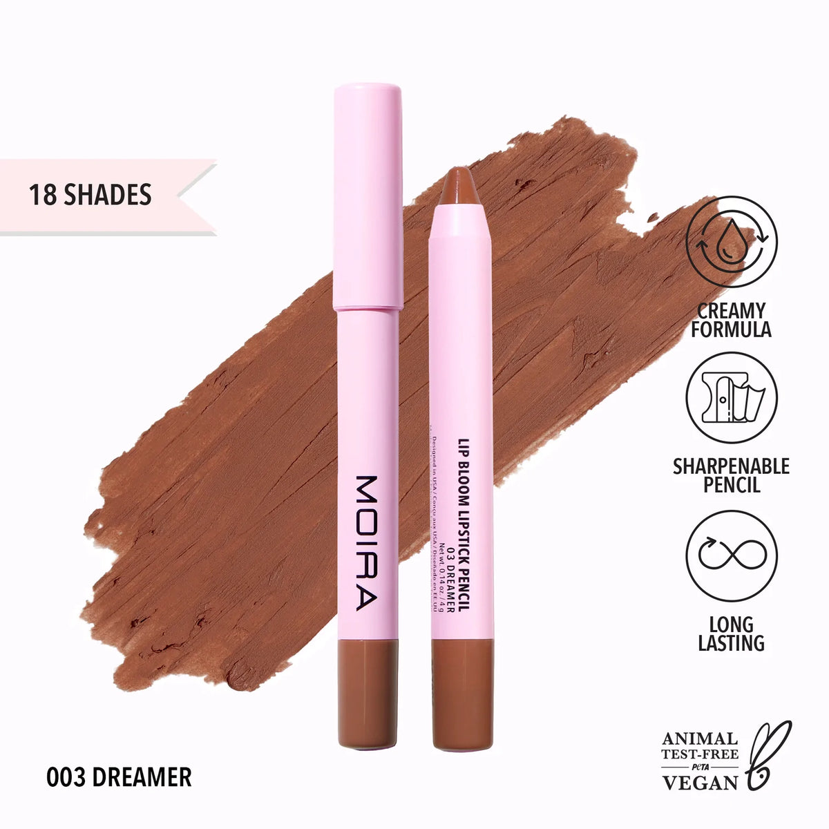 MOIRA - LIP BLOOM LIPSTICK PENCIL MATTE LONG LASTING