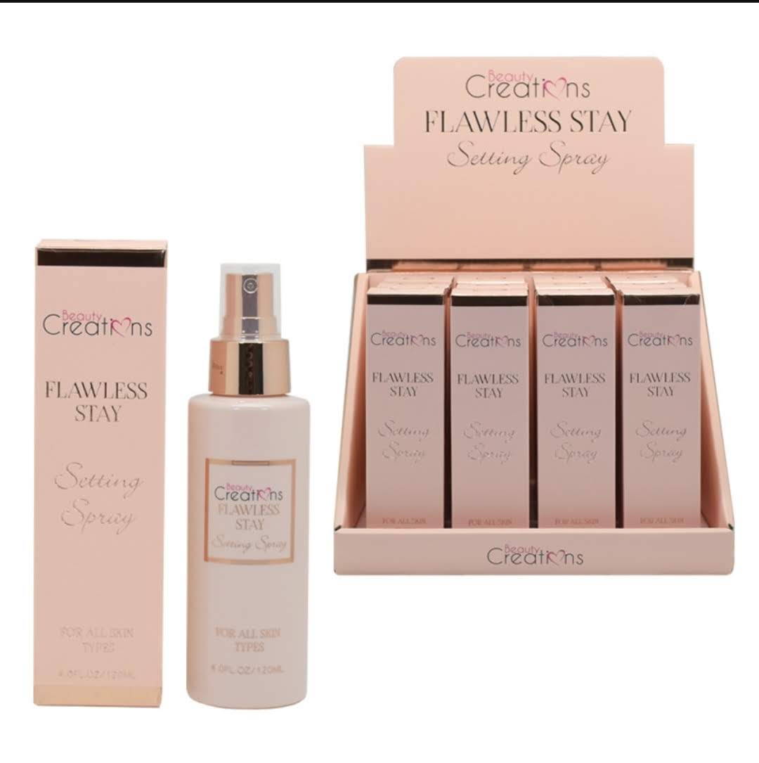 BEAUTY CREATIONS - SPRAY FIJADOR DE ALOJAMIENTO IMPECABLE - DISPLAY 12 UDS 