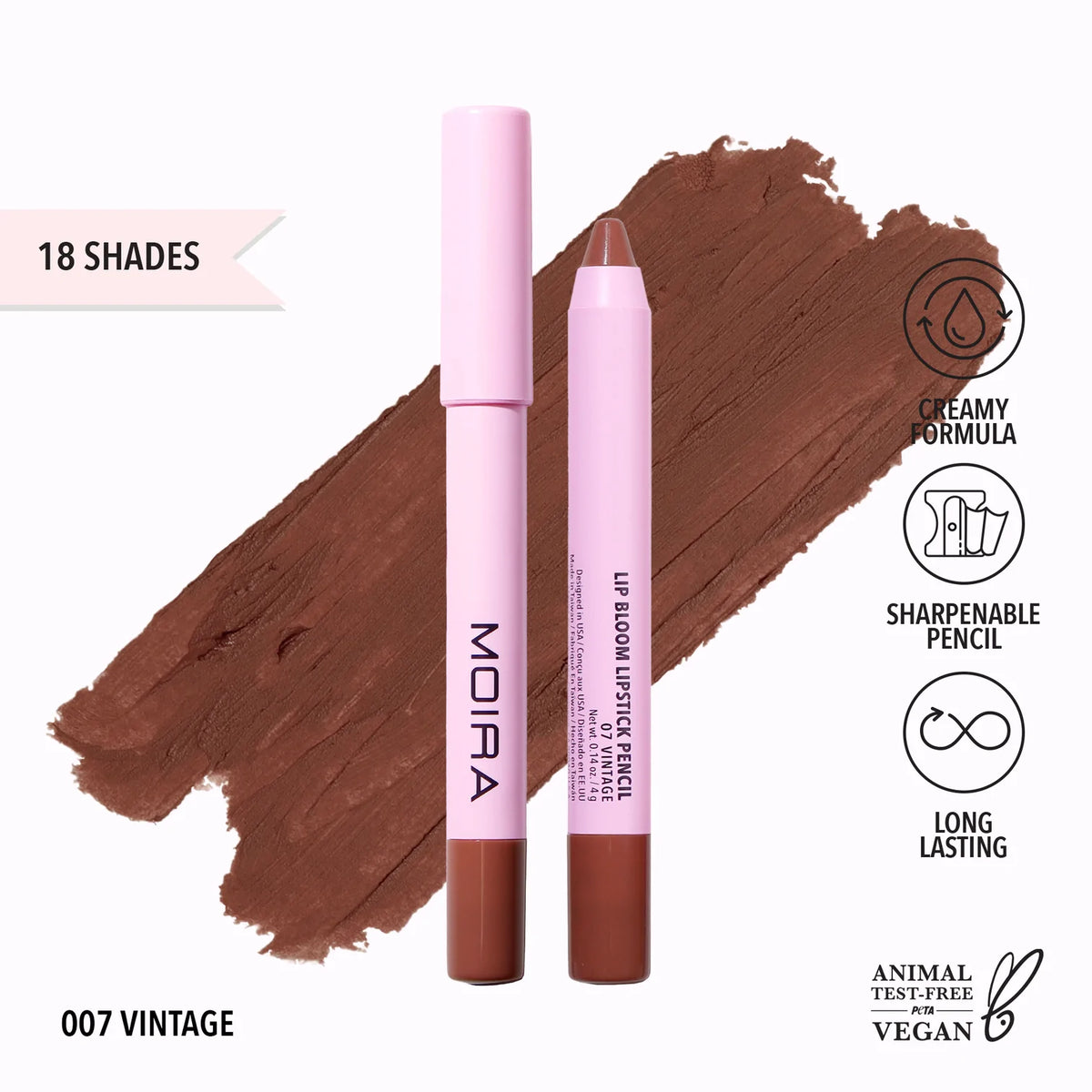 MOIRA - LIP BLOOM LIPSTICK PENCIL MATTE LONG LASTING
