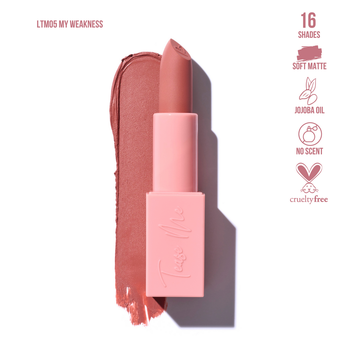 BEAUTY CREATIONS - TEASE ME LIPSTICK - (6PCS)